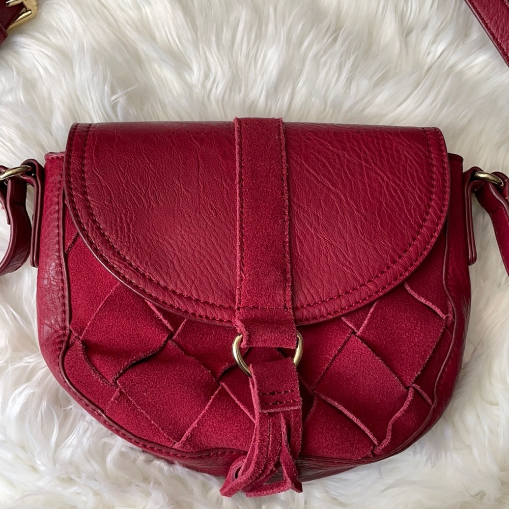INC Red leather crossbody